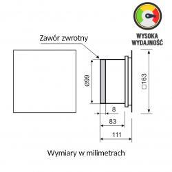 Wydajny wentylator łazienkowy Ø100mm imitacji drewna MMotors