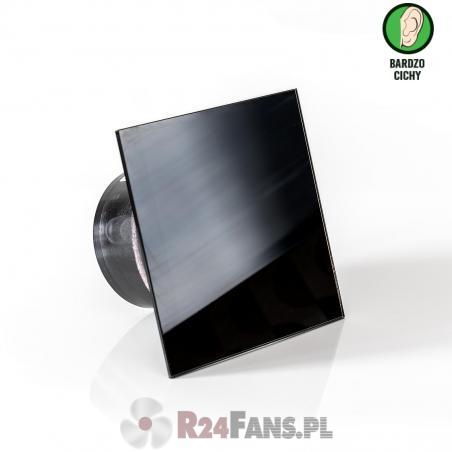Czarny bezgłośny wentylator łazienkowy Ø100mm