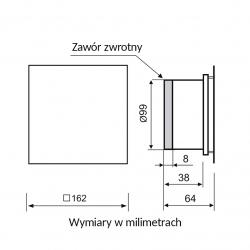 Krótki wentylator łazienkowy Ø100mm biały mat MMotors JSC