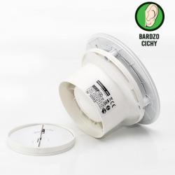 Wydajny wentylator łazienkowy Ø100mm okrągły biały błyszczący