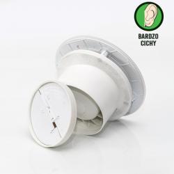 Bezgłośny okrągły wentylator łazienkowy timer Ø100mm biały mat eco