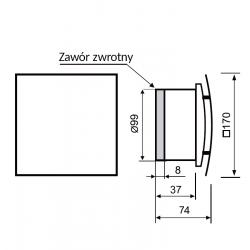 Wentylator łazienkowy Elipsa PVC 100mm z łożyskiem kulkowym i