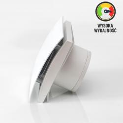 Wydajny wentylator łazienkowy 169m3 Elipsa PVC 100mm z