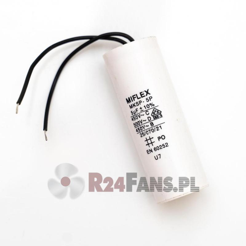Kondensator silnikowy 8 µF 450V MIFLEX MKSP-5P do wentylatorów